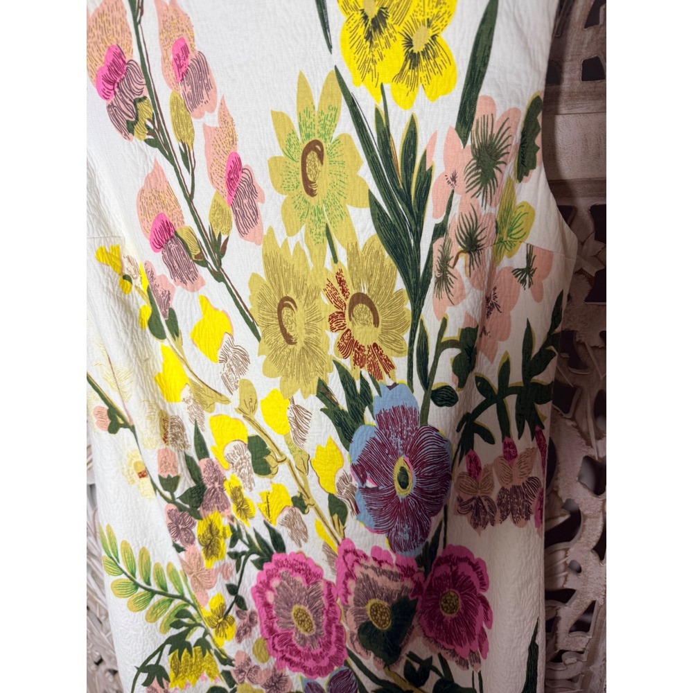 Plenty by Tracy Reese Floral Shift Dress White Sleeveless Cotton BKNC17 Size 4 - Picture 3 of 8